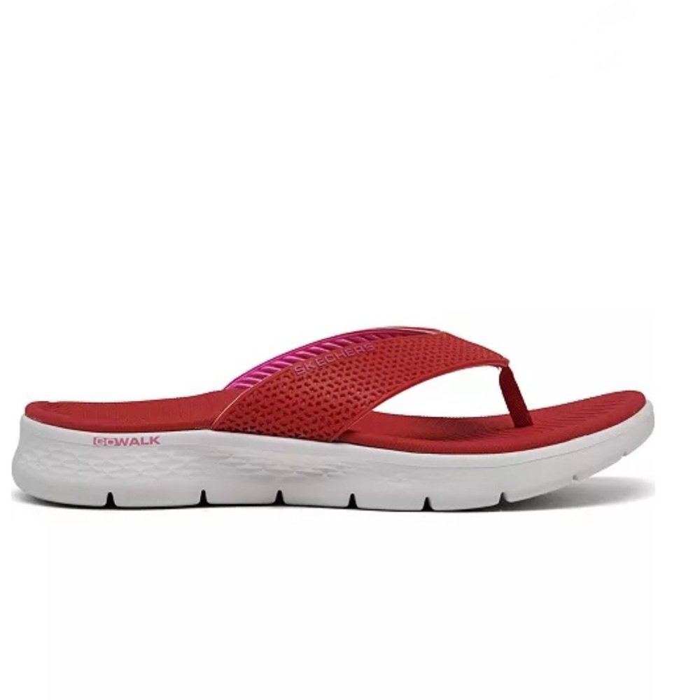 SKECHERS RED GO WALK FLEX THONG SANDAL - Picture 3 of 7